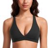 41WblRWB4NL.jpg Butterluxe Deep V-Neck Sports Bras for Women - Spaghetti Strap Criss Cross Padded Top Low Coverage Wireless Yoga