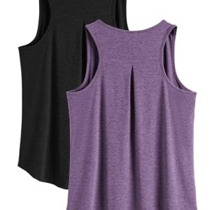Workout Tops for Women Racerback Tank Top Pack Sleeveless Athletic Running Tops Loose Gym Shirt Quick Dry Yoga Tank