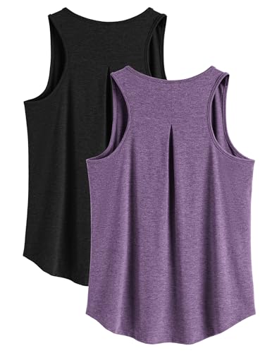 Workout Tops for Women Racerback Tank Top Pack Sleeveless Athletic Running Tops Loose Gym Shirt Quick Dry Yoga Tank