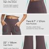 Wide Leg Capri Pants for Women with Pockets, High Waist Cropped Pants for Summer, Non-See-Through 7/8 Lounge Pants