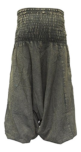Unisex Stonewashed Plain Hippy Harem Trouser