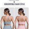 V Neck Adjustable Spaghetti Straps Sports Bra for Women, Padded Criss Cross Back Longline Yoga Bra Workout Crop Top Multipack