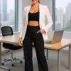Women's Wide Leg Pants Hight Waisted Work Casual Yoga Workout Pants with Pockets Petite/Regular/Tall