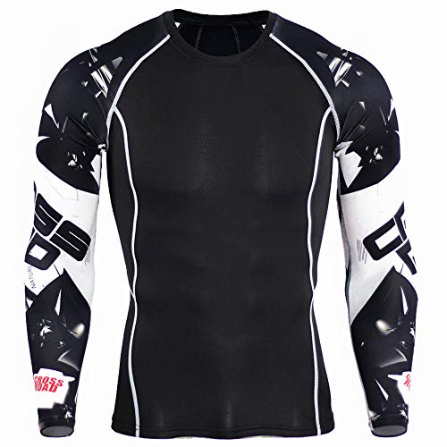 Workout Set Compression Shirt Pants Top Long Sleeve Sports Tight Base Layer Quick Dry & Moisture-Wicking