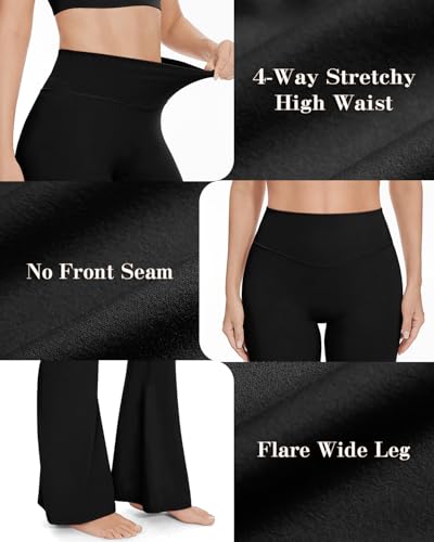 Women's High Waist Flare Yoga Pants, No Front Seam, Casual Leggings with Tummy Control, 29/31/33" Inseam