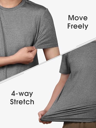 Men's Workout Shirts Short Sleeve Dry Fit Athletic T-Shirts Moisture Wicking Running Gym Active Lightweight Tee Top