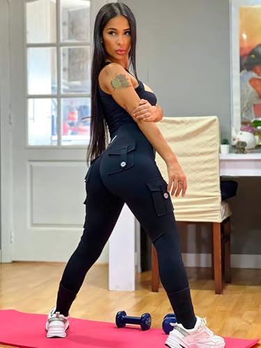 41bqzcnK0kL.jpg CoreFlex Workout Cargo Leggings with Pockets for Women Hidden Scrunch Butt Lifting Leggings Gym Yoga Pants