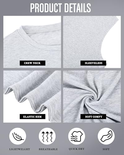 3 Pack Men's Big and Tall Tank Tops Quick Dry Muscle Workout Sleeveless T Shirts Summer Gym Active Undershirts