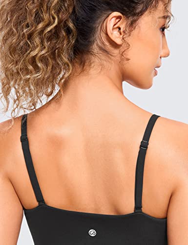 Butterluxe Womens Adjustable Spaghetti Thin Strap Sports Bra - Padded Wireless Square Neck Workout Yoga Clothes