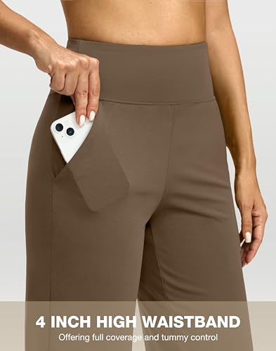 Yoga Pants Women Wide Leg Dress Pants with Pockets High Waist Stretch Petite/Regular/Tall Casual Sweatpants Women