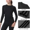 Women's Athletic Compression Long Sleeve Workout Tops Quick Dry Gym Running Yoga Shirts