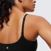 Womens Butterluxe Adjustable Spaghetti Strap Sports Bra - Scoop Neck Wireless Padded Yoga Workout Crop Top