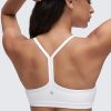 Butterluxe Womens Ruched V Neck Sports Bra - Y Back Spaghetti Thin Strap Wireless Padded Yoga Crop Top