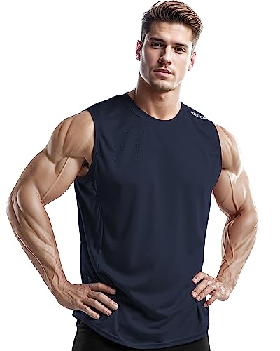 41fk58SLUOL.jpg Men's 4, 3, 1 Pack Tank Tops Sleeveless Shirts Workout Athletic Muscle Mesh Dry Fit Gym Training Active Athletic