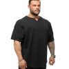 Men's Oversize T-Shirt, Bodybuilding, Lifting Cardio Rag Top Thick Fabric Textured Active T-Shirt