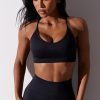Sports Bras for Women,Sexy Crisscross Back Seamless Padded Sports Bra Medium Support with Removable Pads