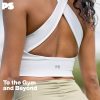 Long Line Sports Bra Women, Workout Crop Tops for Women Longline Criss Cross Gym Yoga Tops with Built in Bra