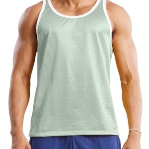 Men's Mesh Basketball Tank Top Workout Gym T-Shirts Sleeveless Training Shirt