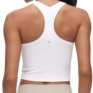 Butterluxe Scoop Neck Yoga Tank Racerback Workout Sleeveless Tops for Women Crop Athletic Tight Casual Shirts