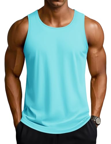Men's Workout Tank Tops Sleeveless UPF 50+ Summer Sun Shirts Quick Dry for Running Swim Gym Beach