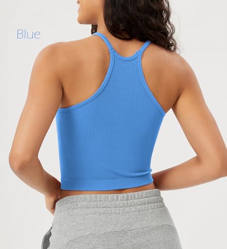 Women's Crop 3-Pack Seamless Rib-Knit Camisole Crop Tank Tops
