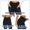 Flare Leggings for Women with Pockets - Crossover High Waisted Black Flared Leggings for Yoga Gym Workout