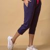 Women's Capri Pant Cropped Jogger with Side Pockets & Drawstring | Stretchable Relaxed-Fit Casual Lounge Track Pants