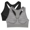Women's Seamless Racerback Bra, Pullover Full-Coverage Bralette, 2-Pack