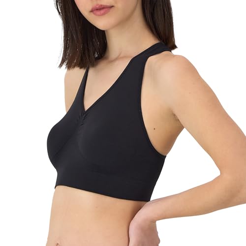 Women's Seamless Racerback Bra, Pullover Full-Coverage Bralette, 2-Pack