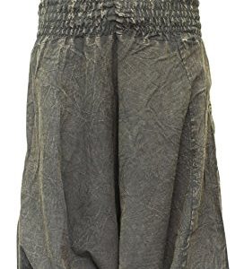 Unisex Stonewashed Plain Hippy Harem Trouser