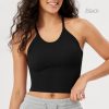 Women's Crop 3-Pack Seamless Rib-Knit Camisole Crop Tank Tops
