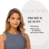 3 Pack Stretch Tank Tops for Women, Ribbed Crew Neck Womens Workout Yoga Tops (Available in Plus)