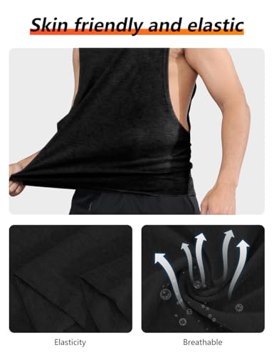 Mens Gym Sleeveless Tank Top Workout Muscle Shirt Cut Open Quick Dry Bodybuilding Vest 1/3 Pack