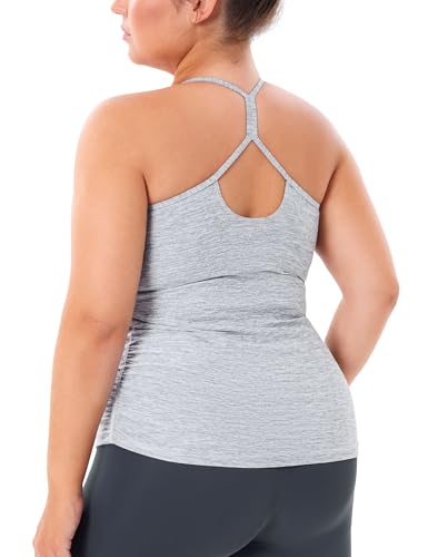 Women's Racerback Workout Tank Tops Sleeveless Yoga Athletic Shirts with Built in Bra