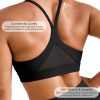 Womens Comfort Y Back Sports Bras - Medium Impact Supportive Workout Bra - Spaghetti Straps Yoga Bra Tops with Removable Pads