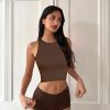 41mE3UqrBPL.jpg Womens 3 Pack Crop Tank Tops Basic Seamless Ribbed Round High Neck Racerback Workout Top Summer Causal Yoga Gym Shirts