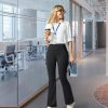Flare Leggings for Women Yoga Crossover High Waist Pants with Tummy Control Workout Cargo with 5 Pockets Bootcut Leggings