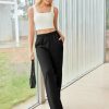 Women's High Waisted Straight Leg Sweatpant Comfy Interior Drawstring Workout Sweat Pants Pocket Warm Casual Pant