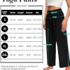 Womens Wide Leg Yoga Pants High Waisted Comfy Casual Loose Pants Workout Plus Size Lounge Sweatpants with Pockets