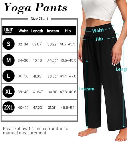 Womens Wide Leg Yoga Pants High Waisted Comfy Casual Loose Pants Workout Plus Size Lounge Sweatpants with Pockets