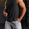 Men's Ribbed Tank Tops Knit Sleeveless Workout T Shirt Muscle Gym Fitness Tee