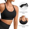 Womens Comfort Y Back Sports Bras - Medium Impact Supportive Workout Bra - Spaghetti Straps Yoga Bra Tops with Removable Pads