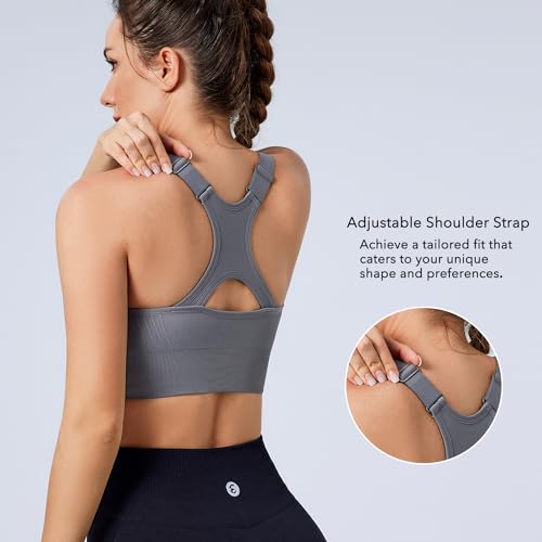 41oMlYmrsL.jpg Adjustable Sports Bras for Women 3/4 Pack Racerback High Support Bras Padded Workout Bras Seamless Yoga Athletic Bra