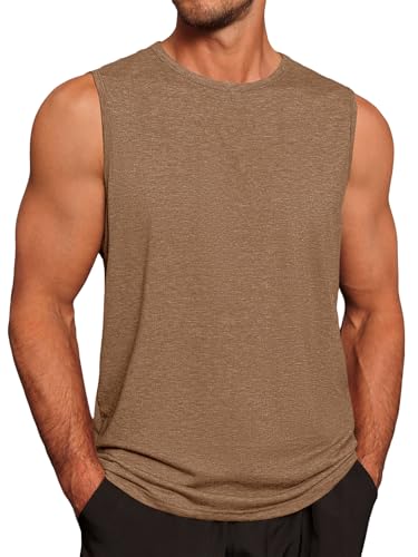 Mens Workout Tank Tops Sleeveless Gym Muscle Athletic T Shirts Casual Summer Beach Tops