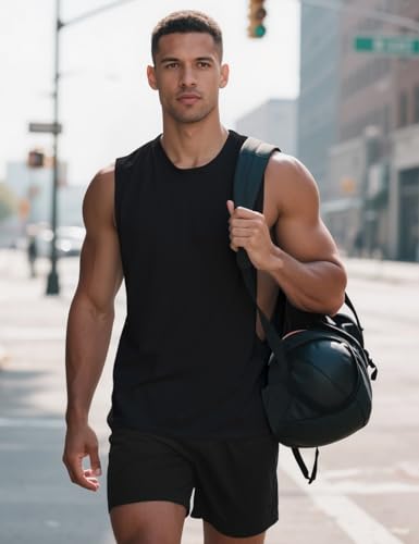 Mens Gym Sleeveless Tank Top Workout Muscle Shirt Cut Open Quick Dry Bodybuilding Vest 1/3 Pack