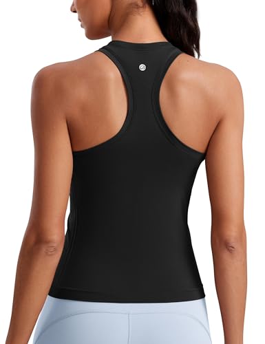 Seamless Womens Breathable Workout Tank Tops Racerback High Neck Sleeveless Running Athletic Shirts