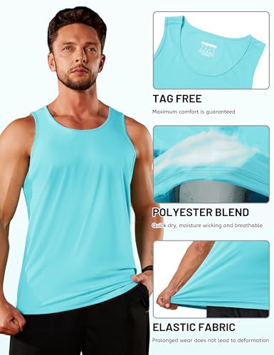 Men's Workout Tank Tops Sleeveless UPF 50+ Summer Sun Shirts Quick Dry for Running Swim Gym Beach