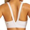 Sports Bras for Women, Medium Support Molded Cup Sports Bras with Sewn in Pads Strappy Workout Yoga Bra