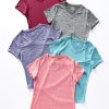5 Pack: Women's Dry Fit Short Sleeve T Shirts, Athletic Workout Tee Tops for Gym Yoga Running