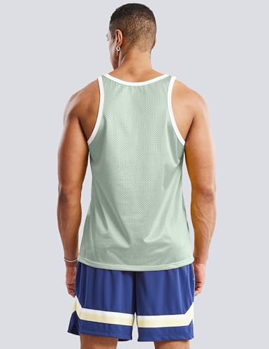 Men's Mesh Basketball Tank Top Workout Gym T-Shirts Sleeveless Training Shirt